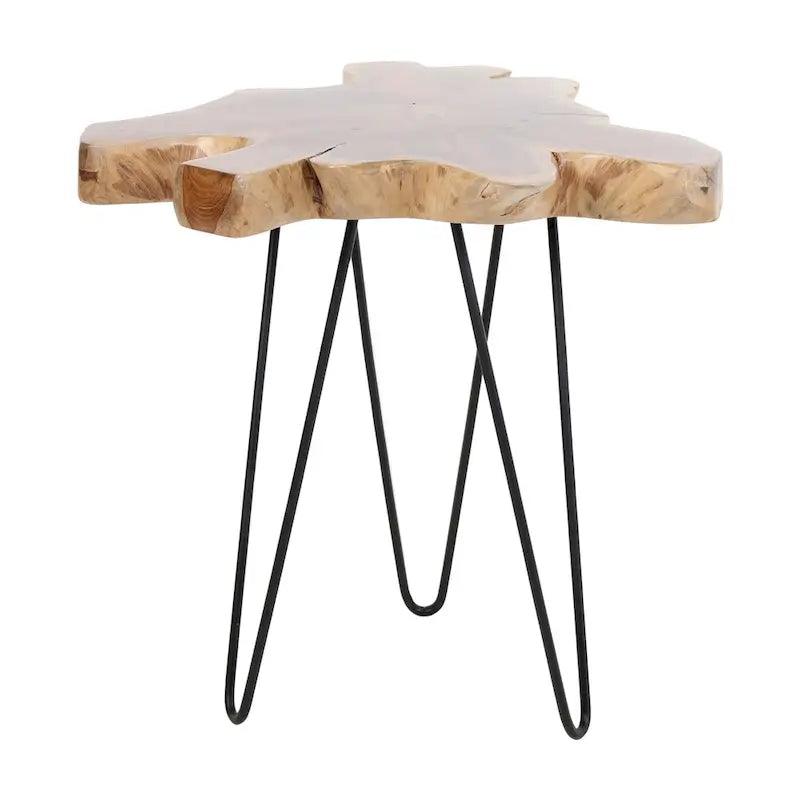East at Main Live-Edge Teak Wood Table with Iron Legs - image 5