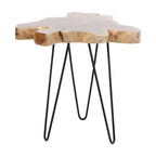 East at Main Live-Edge Teak Wood Table with Iron Legs - image 5