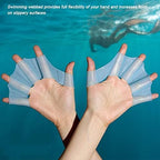 Swim Fins for Lap Swimming Silicone Gloves 1 Pair Swimming Equipment Unisex Shark Fin Swimming Fins(Size:Large,Color:Blue) - image 2