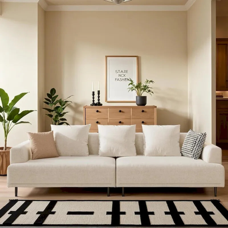 Contemporary Deep Seat Sofa with Cushions, Elevated Legs, Cozy Living Room Seating, Ideal for Apartments - image 6