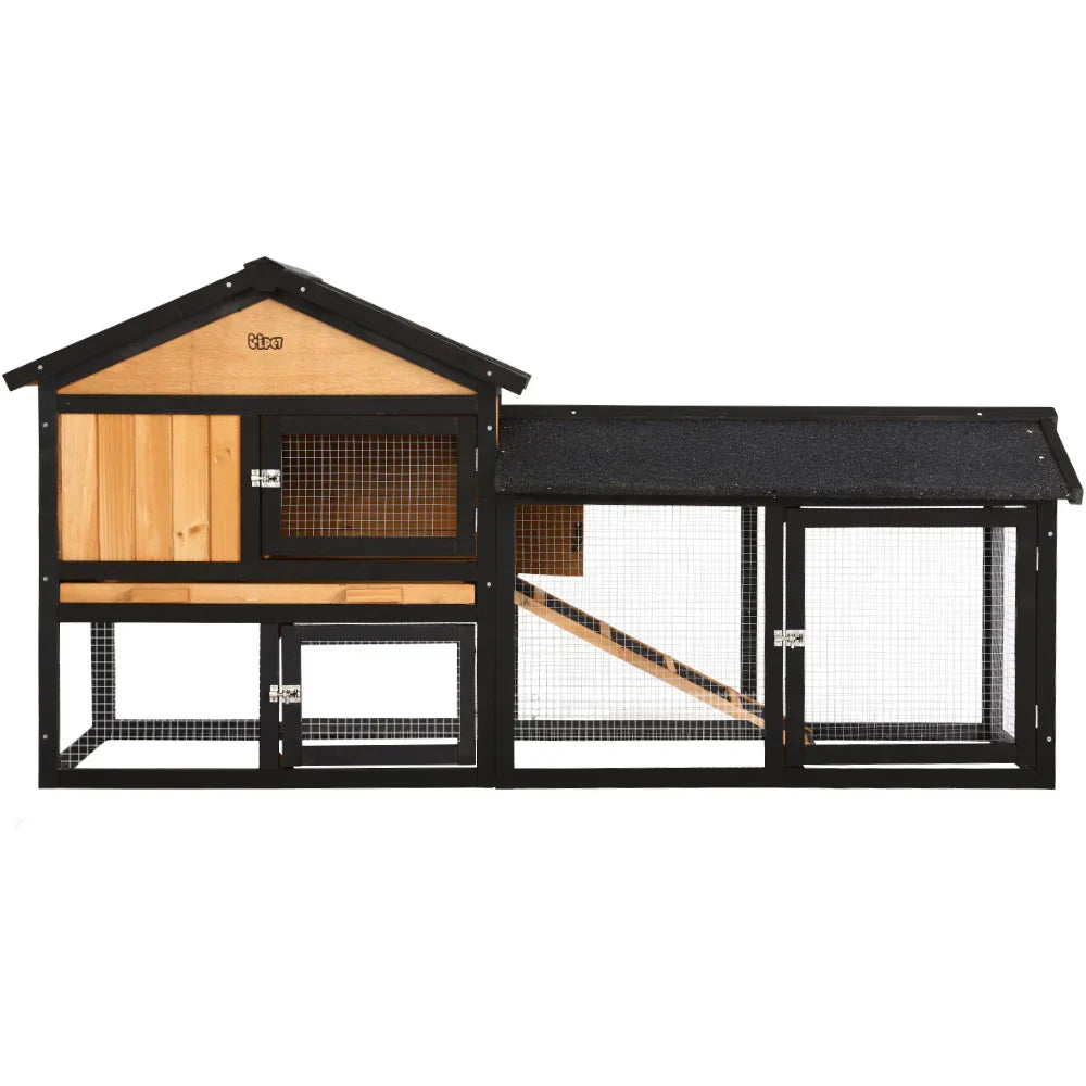 Extra Large Wooden Outdoor Chicken Coop Rabbit Hutch with Run - i.Pet - image 4