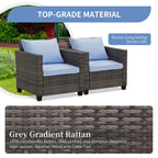 Ainfox 7 Pcs Outdoor Patio Furniture Sofa Set on Sale, Grey Rattan Grey Cushion - image 47