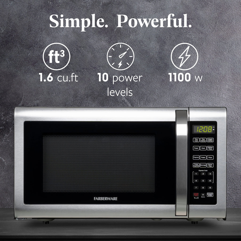 Farberware FMGZ09BKA 0.9 Cu. Ft. Microwave Oven, 900W, Digital Control, LED Display, 6 Cooking Presets, Black - image 32