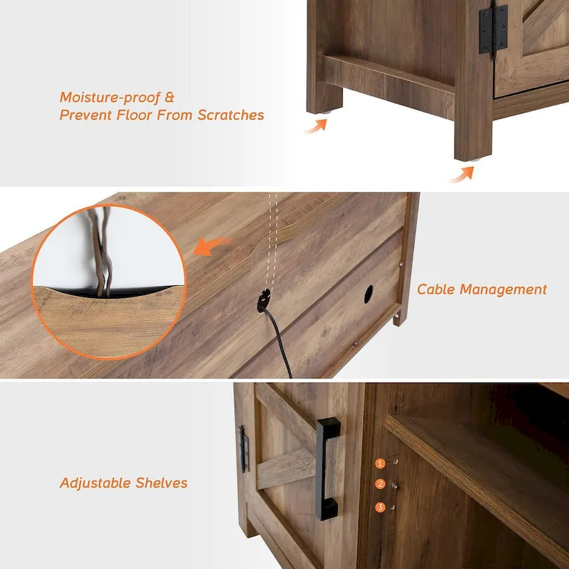 Rustic Farmhouse Barndoor TV Stand - Entertainment Center for TVs up to 70 Inches - image 45