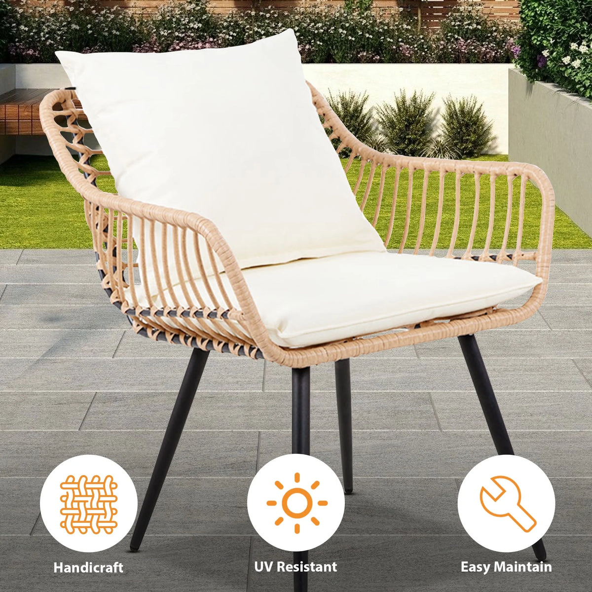 Ainfox 7 Pcs Outdoor Patio Furniture Sofa Set on Sale, Grey Rattan Grey Cushion - image 55