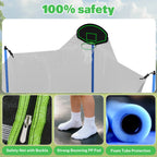 12FT Trampoline with Slide, Swings, SEGMART Recreational Trampoline with Basketball Hoop and Ladder, Heavy Duty Outdoor Backyard Trampoline with Net for Kids and Adults, Green - image 19