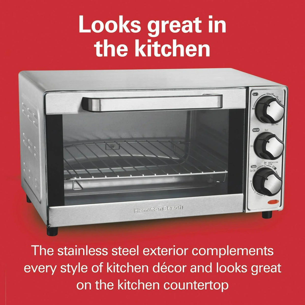Hamilton Beach 4 Slice Stainless Steel Toaster Oven - image 7