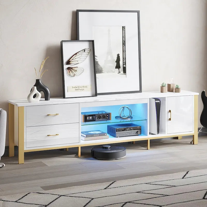 Contemporary 80-Inch TV Stand for 75/80/85 Inch TVs with 2 Drawers - image 17