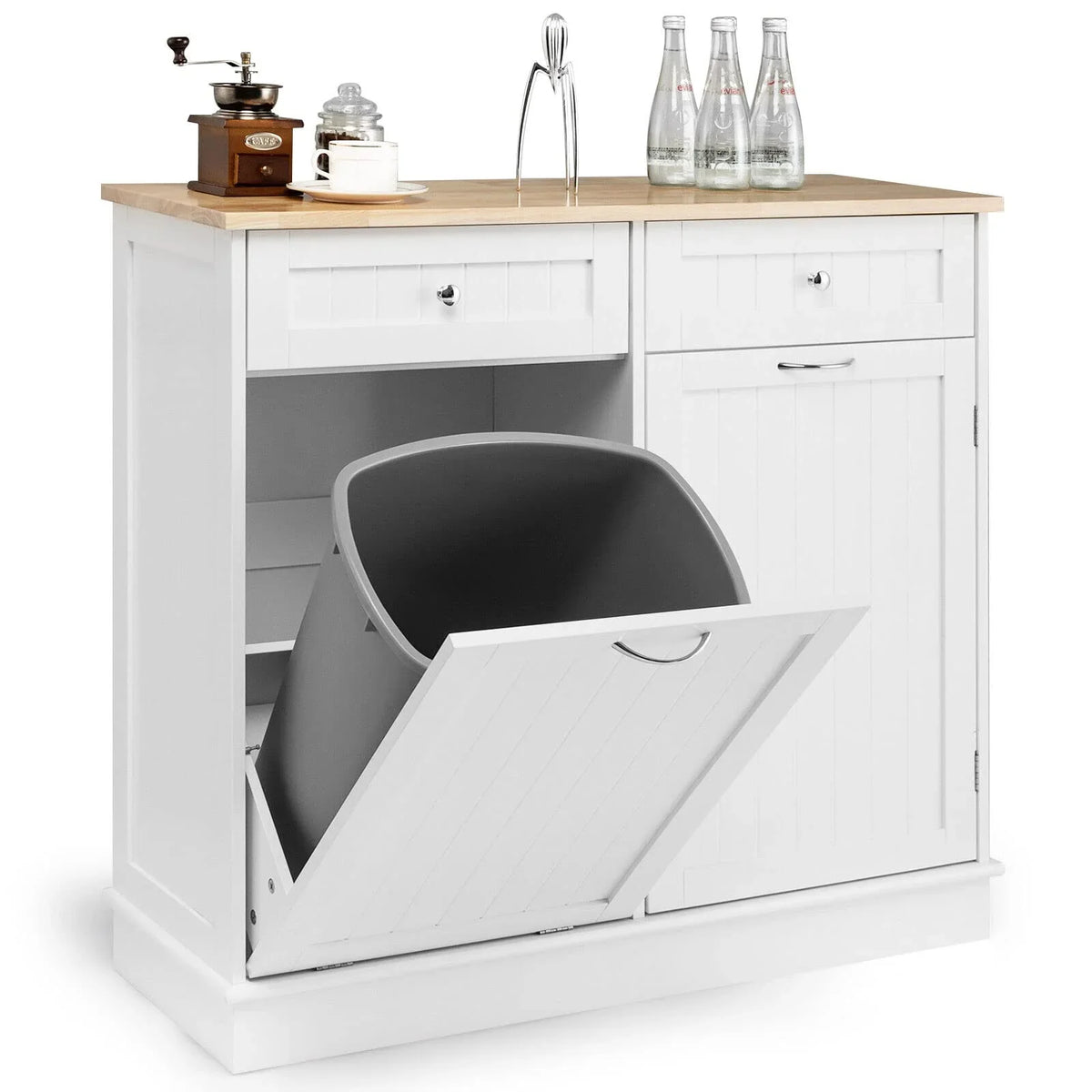 Giantex Kitchen Trash Cabinet, Tilt Out Trash Bin Cabinet with Single Trash Can Holder - image 1