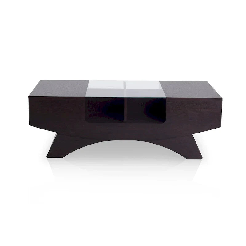 Angelic Contemporary Storage Coffee Table with Glass Insert by Furniture of America - image 24