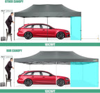 COBIZI 10x20 Heavy Duty Pop up Canopy Tent with 6 sidewalls Easy Up Commercial Outdoor Canopy Wedding Party Tents for Parties All Season Wind & Waterproof Gazebo with Roller Bag,Black(Frame Thickened) - image 206