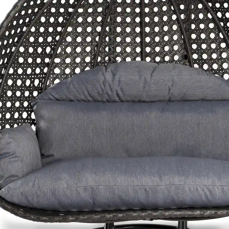 LeisureMod 2 Person Hanging Egg Chair with Stand - Outdoor/Indoor Rattan Wicker Patio Swing Hammock Lounger with Cushions - image 27