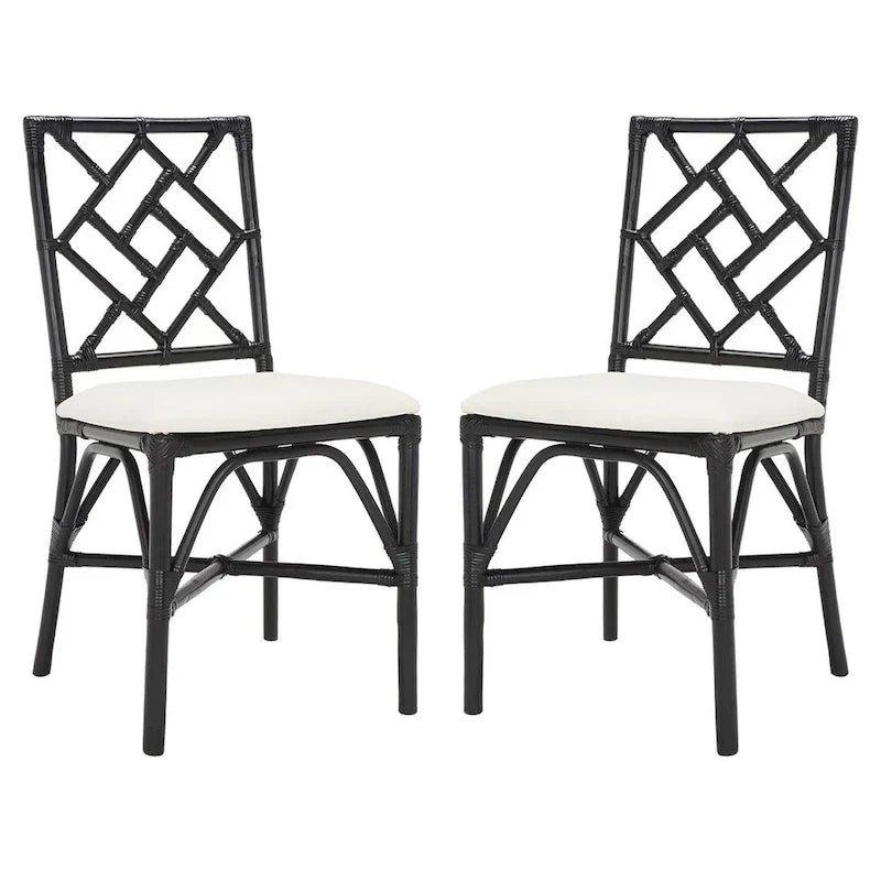 Set of 2 SAFAVIEH Maye Rattan Accent Chairs with Cushions - Dimensions: 18.5" W x 20.9" L x 35.8" H - image 16