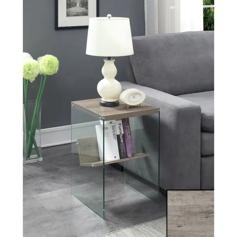 SoHo Glass End Table with Shelf by Convenience Concepts - image 13