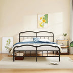 Sturdy 18-Inch High Steel Tube Iron Bed with Double Wave Headboard and Footboard - image 21