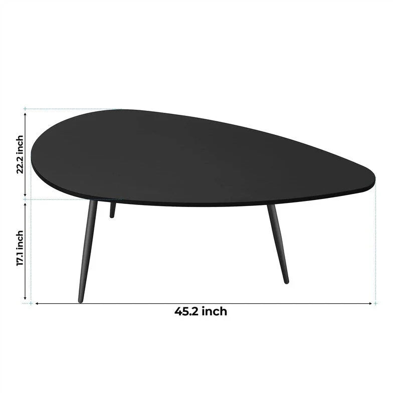 Unique Oval Coffee Table for Small Spaces - Dimensions: 22.2D x 42.5W x 17.1H - image 3