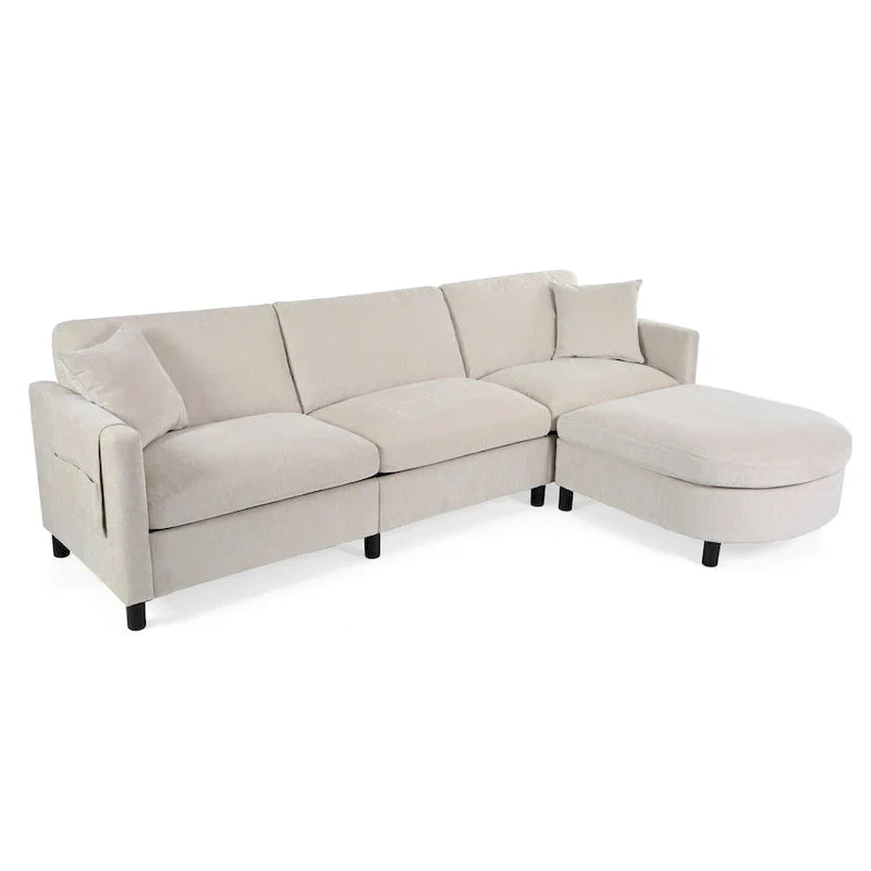 107.87" Sectional Sofa with Removable Seat and Back Cushions, Includes 1 Ottoman - image 13