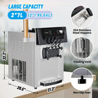 Garvee 2200W Commercial Ice Cream Machine, 3 Flavor Soft Serve Ice Cream Machine, 5.3-7.4 Gal/Hr, with LCD Touch Screen, Automatic Cleaning, High Productivity for Home Snack Bar & Restaurants - image 6