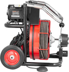 Drain Cleaner Machine 100FT x 1/2 Inch, Auto Feed Sewer Snake Auger on Wheels, 550W Portable Drain Cleaning Machine with 8 Cutters & Air-activated Foot for 2" to 4" Pipes - image 20