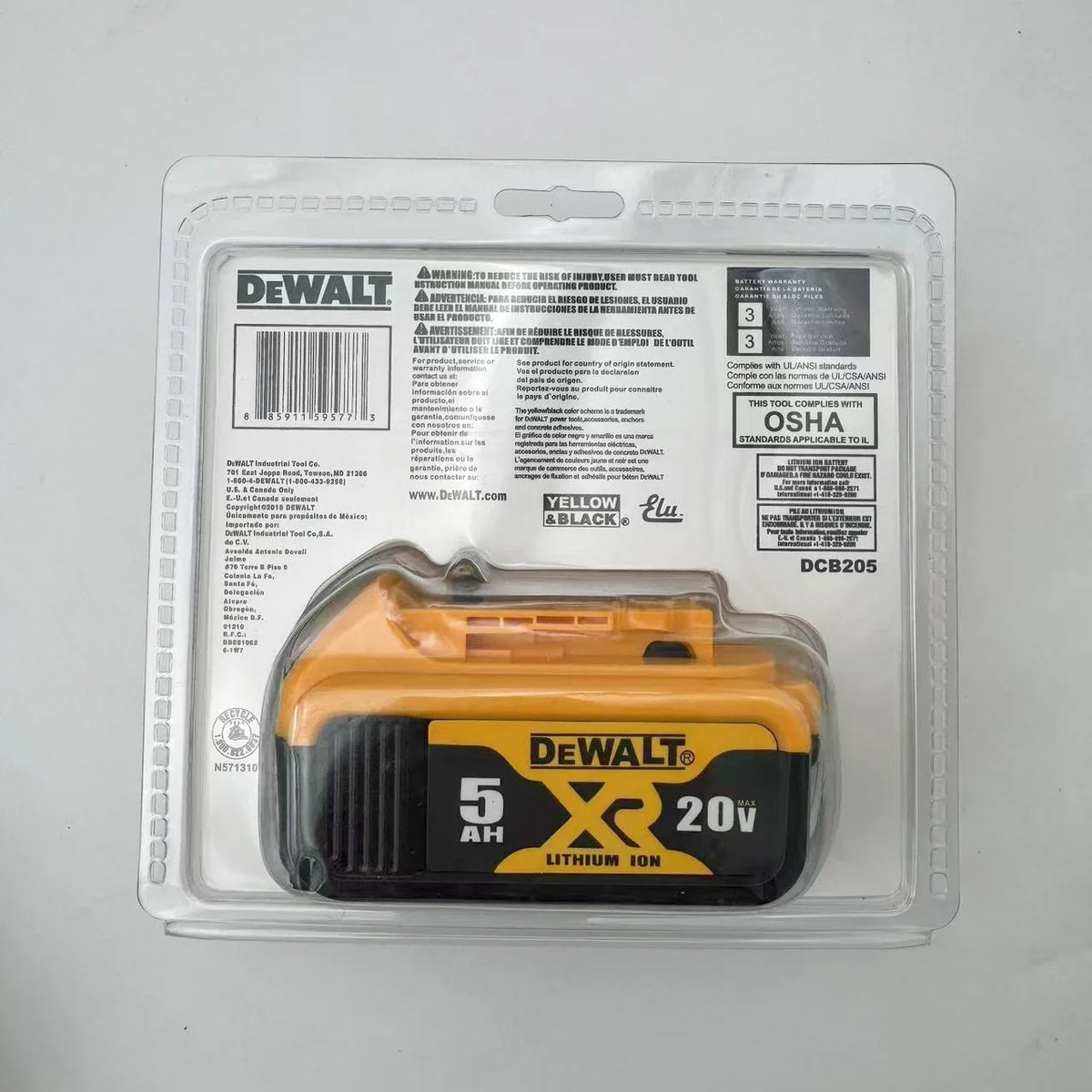 For DEWALT DCB205 20V 5.0Ah XR Power Tool Battery, 2 Pack - image 3