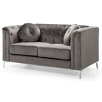 Velvet Button-Tufted Pompano Loveseat - image 28