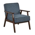 Mid Century Accent Lounge Chair with Cushioned Seat and Wooden Frame - image 11