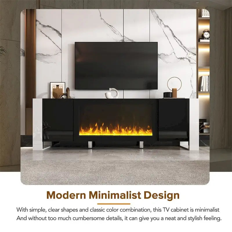 Contemporary TV Stand with Electric Fireplace - Fits TVs Up to 78 Inches - image 16