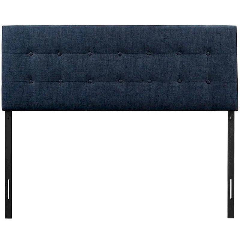 Hixson Elegant Dark Blue Fabric King Size Headboard - image 3
