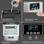 48LBS/24H Stainless Steel Countertop Ice Maker Machine with Self-Clean Function LCD Display Ice Scoop Basket - image 7