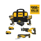 20V MAX Lithium-Ion Cordless Brushless 4 Tool Combo Kit with (2) 4.0Ah Batteries, Charger, and Kit Bag - image 1