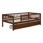 Holaki Twin Size Wood Bed with Guardrails and 2 Storage Drawers for Kids, Gray - image 17