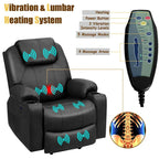Electric Power Lift Recliner, Leather Massage Reclining Sofa, Elderly Lift Chair with Lumbar Heating & 8 Vibrating Nodes, Cup Holder, USB Port - image 21