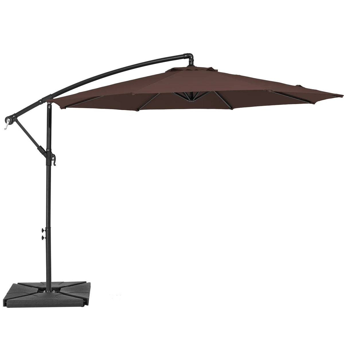 JUSTLET 10ft Heavy Duty Patio Hanging Offset Cantilever Patio Umbrella W/ 4-Piece Base Included Included, Beige - image 39
