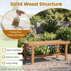 Tangkula 41.5" Patio Backless Bench with Slatted Seat - image 6