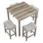 5-Piece Wood Dining Set: Square Table with 4 Upholstered Chairs - image 5