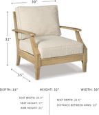 Signature Design by Ashley Clare View Coastal Outdoor Patio Eucalyptus Sofa with Cushions, Beige - image 9