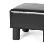 Square Footrest Stool with Upholstered Seat and Wooden Legs - image 20