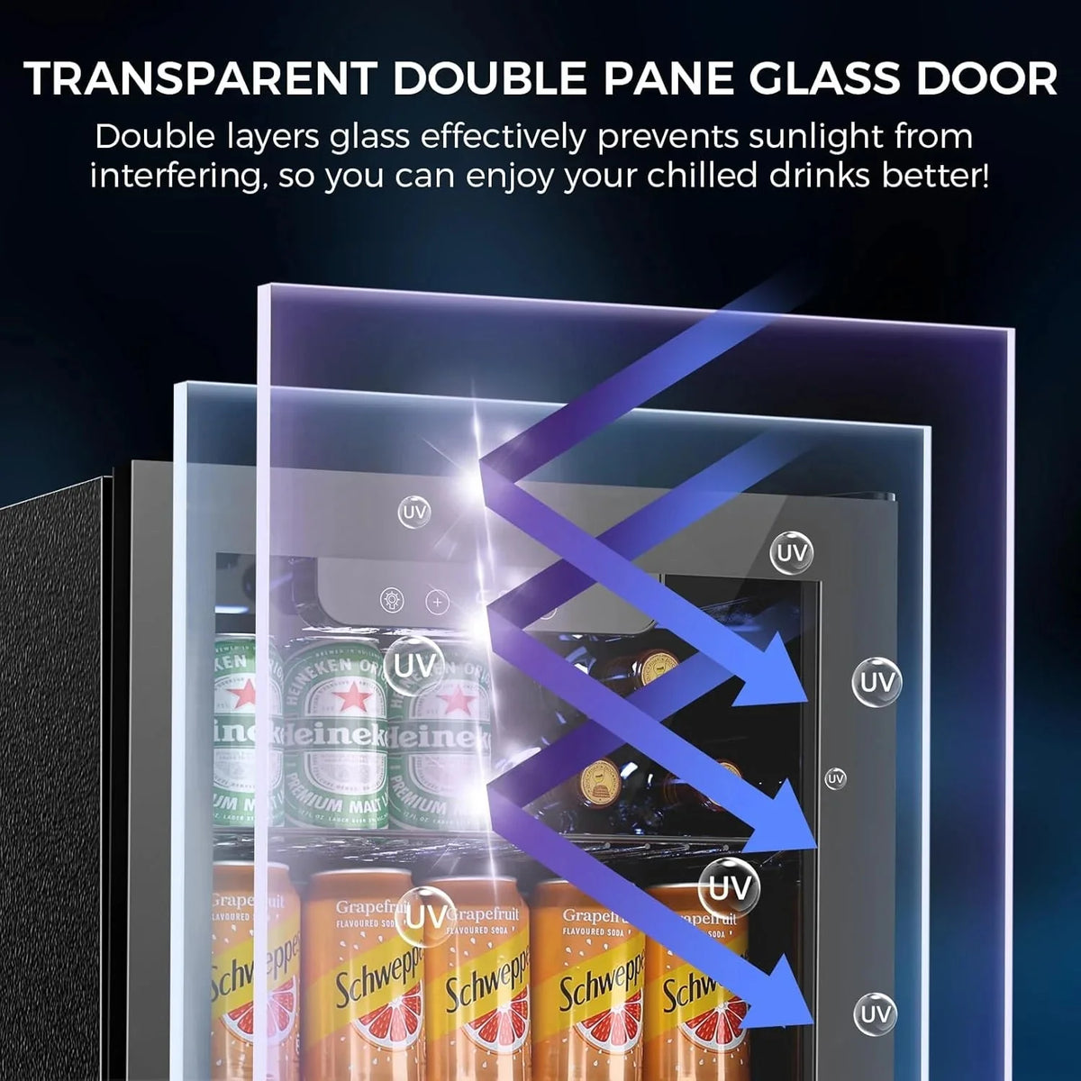 Mini Fridge 130 Can Beverage Refrigerator Cooler, 3.2 Cu.Ft Drink Fridge for Soda Wine Beer, Adjustable Temperature Control for Home Office, Black - image 44