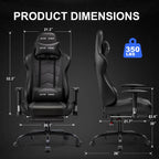 GTRACING Gaming Chair, Ergonomic Office Desk Chair with Lumbar Support, PU Leather, Footrest & Adjustable Headrest, Red - image 55