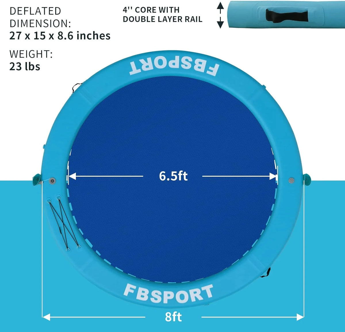 Inflatable Dock Floating Platform 8ft Inflatable Water Hammock Floating Deck for Lake W/Cupholder Round Floating Ring Float Ring Pool Float Raft Lounger Island Platform Pad - image 15