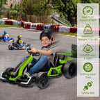 24V Electric Go Kart, with 300W Strong Motor, Drift/Sport Mode, Big Battery, Eva Tire,Length Adjustmen for Outdoor Racing Toy-Green - image 13
