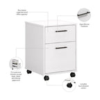 Bush Furniture Key West Mobile File Cabinet with 2 Drawers - image 3