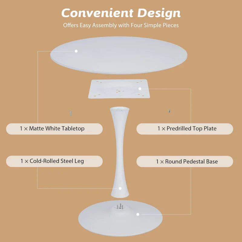 Round Tulip Dining Table in Mid-Century Modern Style - image 7