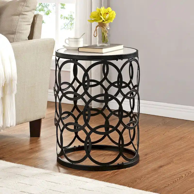 FirsTime & Co. Gilded Circles Iron Table - 16.75 x 16.75 x 22 in, American Design - image 4