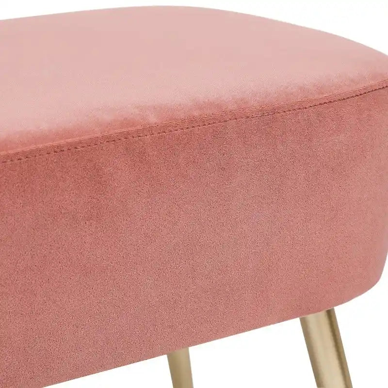 Adeco Velvet Footrest Bench with Metal Legs - Stylish Bed End Stool and Dressing Chair - image 7