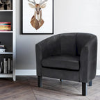 Modern Tub Accent Chair with Upholstered Seat and Wooden Legs - image 38