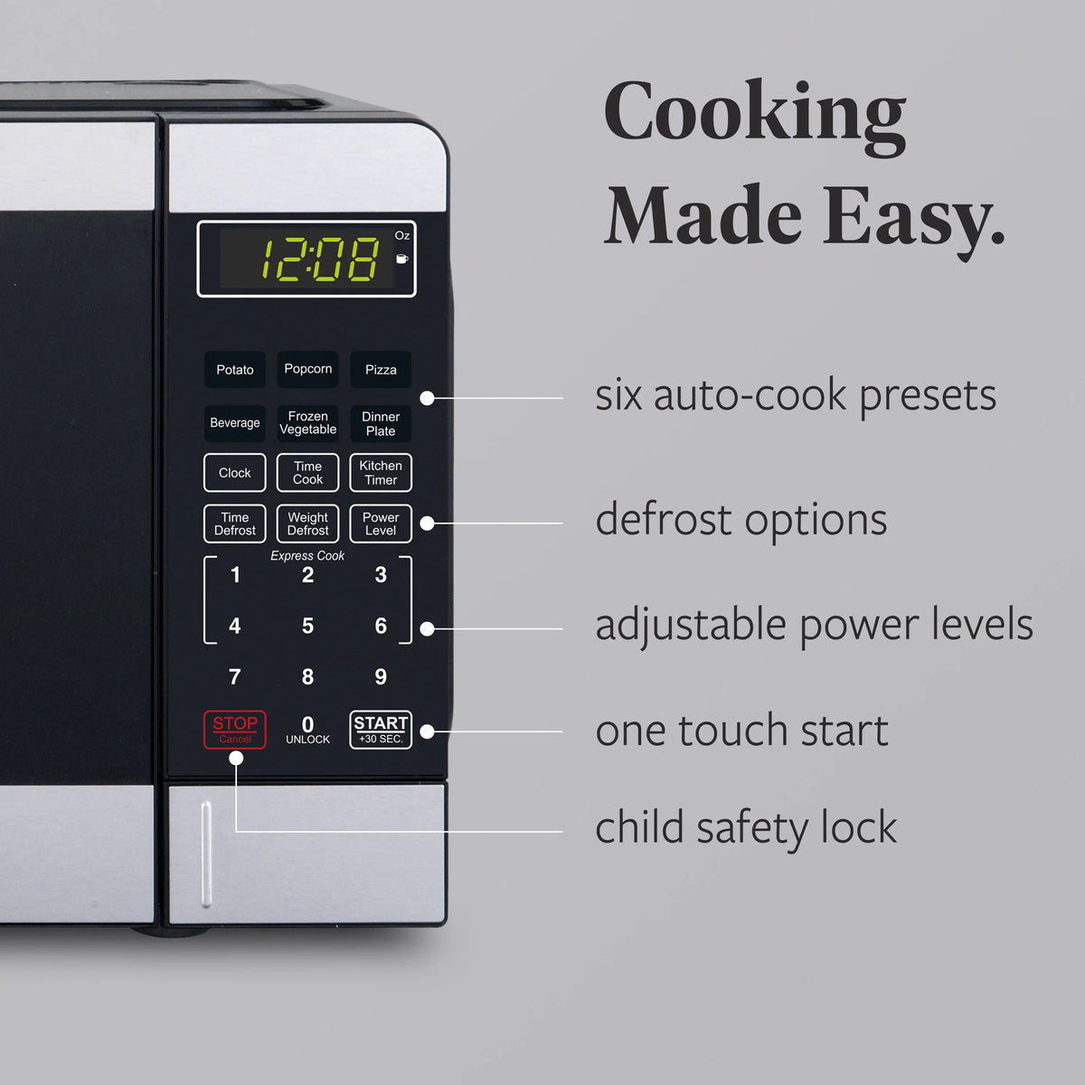 Farberware FMGZ09BKA 0.9 Cu. Ft. Microwave Oven, 900W, Digital Control, LED Display, 6 Cooking Presets, Black - image 45