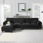 110-Inch L-Shaped 5-Seater Sectional Sofa with Removable Ottoman, Cloud Chenille Fabric, and 5 Cushions - image 26