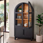 Better Homes & Gardens Juliet Kitchen Rounded Arch Cabinet, Rich Black - image 1
