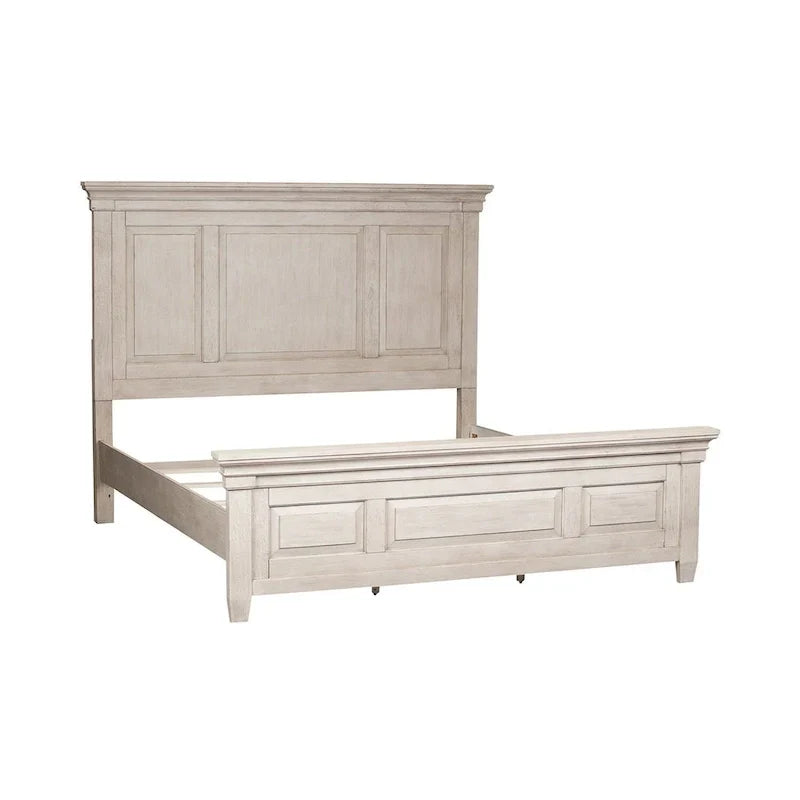 Farmhouse Panel Bed with Wooden Frame and Slat Support - image 2